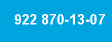 922 870-13-07 922 870-13-07
